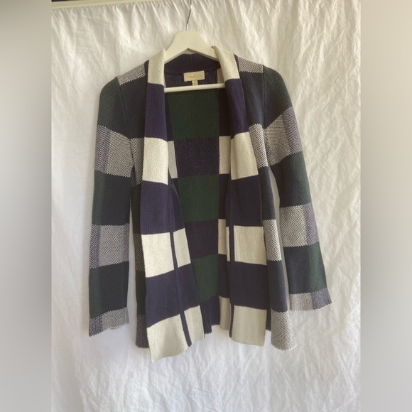 Anthropologie ModCloth simply snuggly plaid cardigan Forrest green Size Small - Picture 10 of 16
